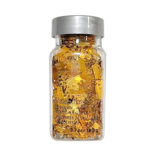 12 Pack: Gold Crown Polyester Glitter Shapes by Recollections™